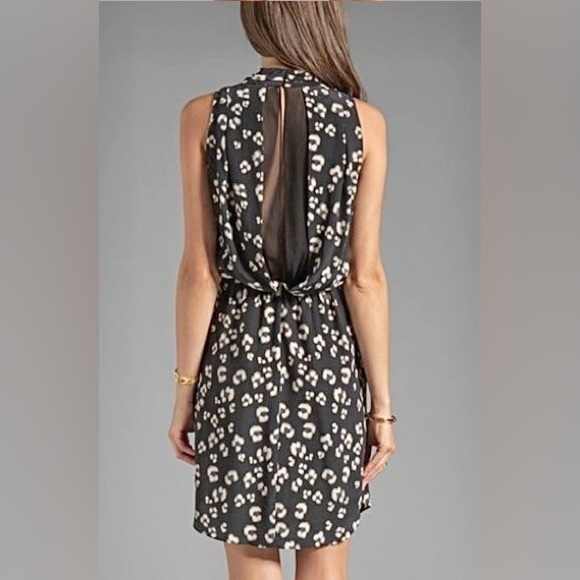 Rebecca Taylor Sleeveless Silk Bobcat Mini Dress w Open Back. - Picture 5 of 10